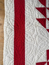 Load image into Gallery viewer, antique red “ocean waves” quilt