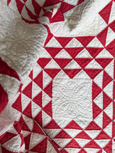Load image into Gallery viewer, antique red “ocean waves” quilt