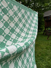 Load image into Gallery viewer, “an envelope motif” green quilt