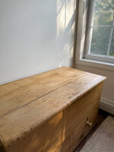 Load image into Gallery viewer, 19th century english pine chest