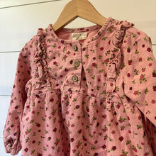 Load image into Gallery viewer, rabbit bear pink floral corduroy dress - 4t
