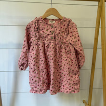 Load image into Gallery viewer, rabbit bear pink floral corduroy dress - 4t
