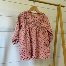 Load image into Gallery viewer, rabbit bear pink floral corduroy dress - 4t

