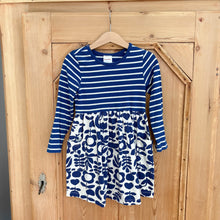 Load image into Gallery viewer, Hanna Andersson Blue Floral &amp; Stripe Dress - Size 4 Years
