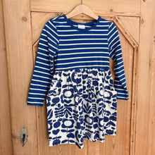 Load image into Gallery viewer, Hanna Andersson Blue Floral &amp; Stripe Dress - Size 4 Years
