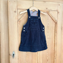 Load image into Gallery viewer, JoJo Maman Bebe Navy Corduroy Overall Dress - Size 18-24 Months / 2T
