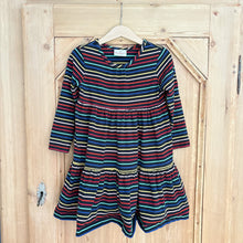 Load image into Gallery viewer, Hanna Andersson Black &amp; Rainbow Striped Dress - Size 4 Years
