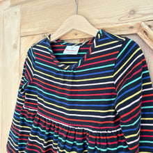 Load image into Gallery viewer, Hanna Andersson Black &amp; Rainbow Striped Dress - Size 4 Years
