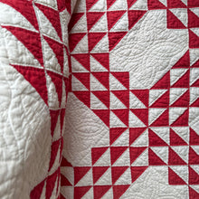 Load image into Gallery viewer, antique red “ocean waves” quilt
