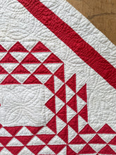 Load image into Gallery viewer, antique red “ocean waves” quilt
