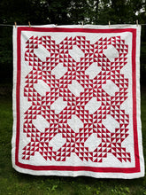 Load image into Gallery viewer, antique red “ocean waves” quilt
