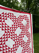 Load image into Gallery viewer, antique red “ocean waves” quilt
