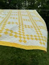 Load image into Gallery viewer, sunny yellow “irish chain” quilt
