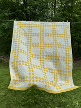 Load image into Gallery viewer, sunny yellow “irish chain” quilt
