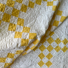 Load image into Gallery viewer, sunny yellow “irish chain” quilt
