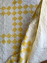 Load image into Gallery viewer, sunny yellow “irish chain” quilt
