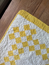 Load image into Gallery viewer, sunny yellow “irish chain” quilt
