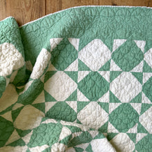Load image into Gallery viewer, “an envelope motif” green quilt
