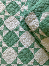 Load image into Gallery viewer, “an envelope motif” green quilt
