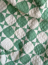 Load image into Gallery viewer, “an envelope motif” green quilt
