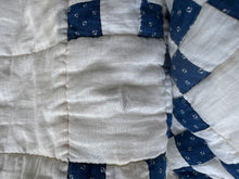 Load image into Gallery viewer, plush indigo “Irish chain variation” quilt
