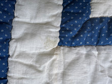 Load image into Gallery viewer, plush indigo “Irish chain variation” quilt
