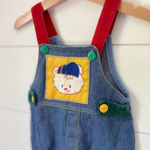 Load image into Gallery viewer, vintage y2k bear denim overalls 6-9m

