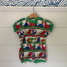Load image into Gallery viewer, vintage 90s terry wood dino romper 12m
