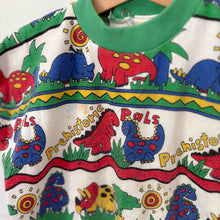 Load image into Gallery viewer, vintage 90s terry wood dino romper 12m
