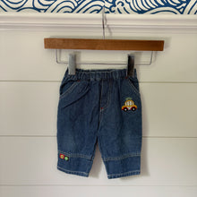 Load image into Gallery viewer, vintage happy kids blue denim capris 6-9m
