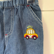 Load image into Gallery viewer, vintage happy kids blue denim capris 6-9m
