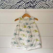 Load image into Gallery viewer, Little Handprint Muslin Cotton Fish Dress - Size 12 Months

