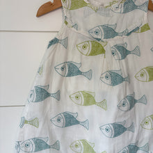Load image into Gallery viewer, Little Handprint Muslin Cotton Fish Dress - Size 12 Months
