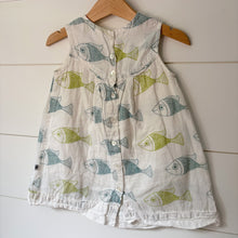 Load image into Gallery viewer, Little Handprint Muslin Cotton Fish Dress - Size 12 Months
