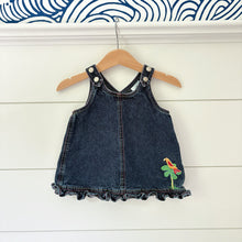 Load image into Gallery viewer, Hanna Andersson Baby Girls Denim Tropical Bird Dress - Size 6-9 Months
