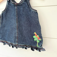 Load image into Gallery viewer, Hanna Andersson Baby Girls Denim Tropical Bird Dress - Size 6-9 Months
