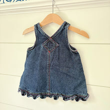 Load image into Gallery viewer, Hanna Andersson Baby Girls Denim Tropical Bird Dress - Size 6-9 Months
