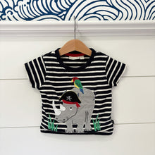 Load image into Gallery viewer, JoJo Maman Bebe Baby Boys Applique Rhino T-Shirt - Size 6-12 Months

