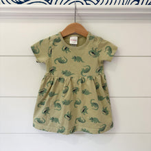 Load image into Gallery viewer, Hanna Andersson Girls Short-Sleeve Dinosaur Dress - Size 18-24 Months
