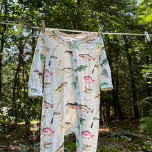 Load image into Gallery viewer, Caden Lane Bamboo Fishing Footed Pajamas - Size 3-6 Months
